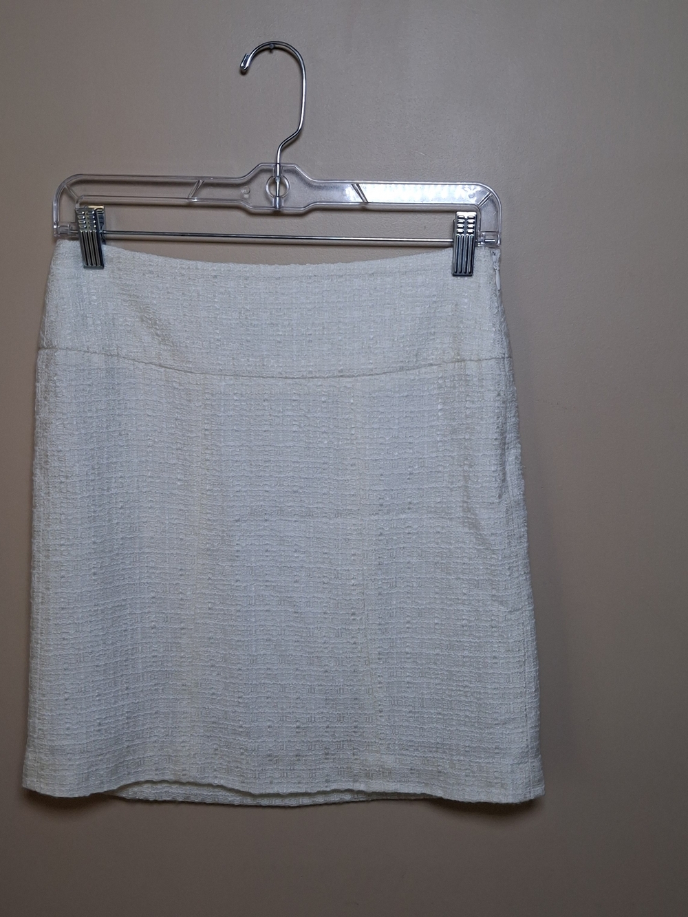 Banana Republic Women’s Ivory Tweed Mini Pencil Skirt; Sz. 0